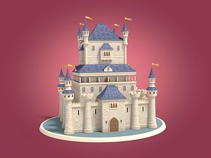 cartoon castle 3d obj
