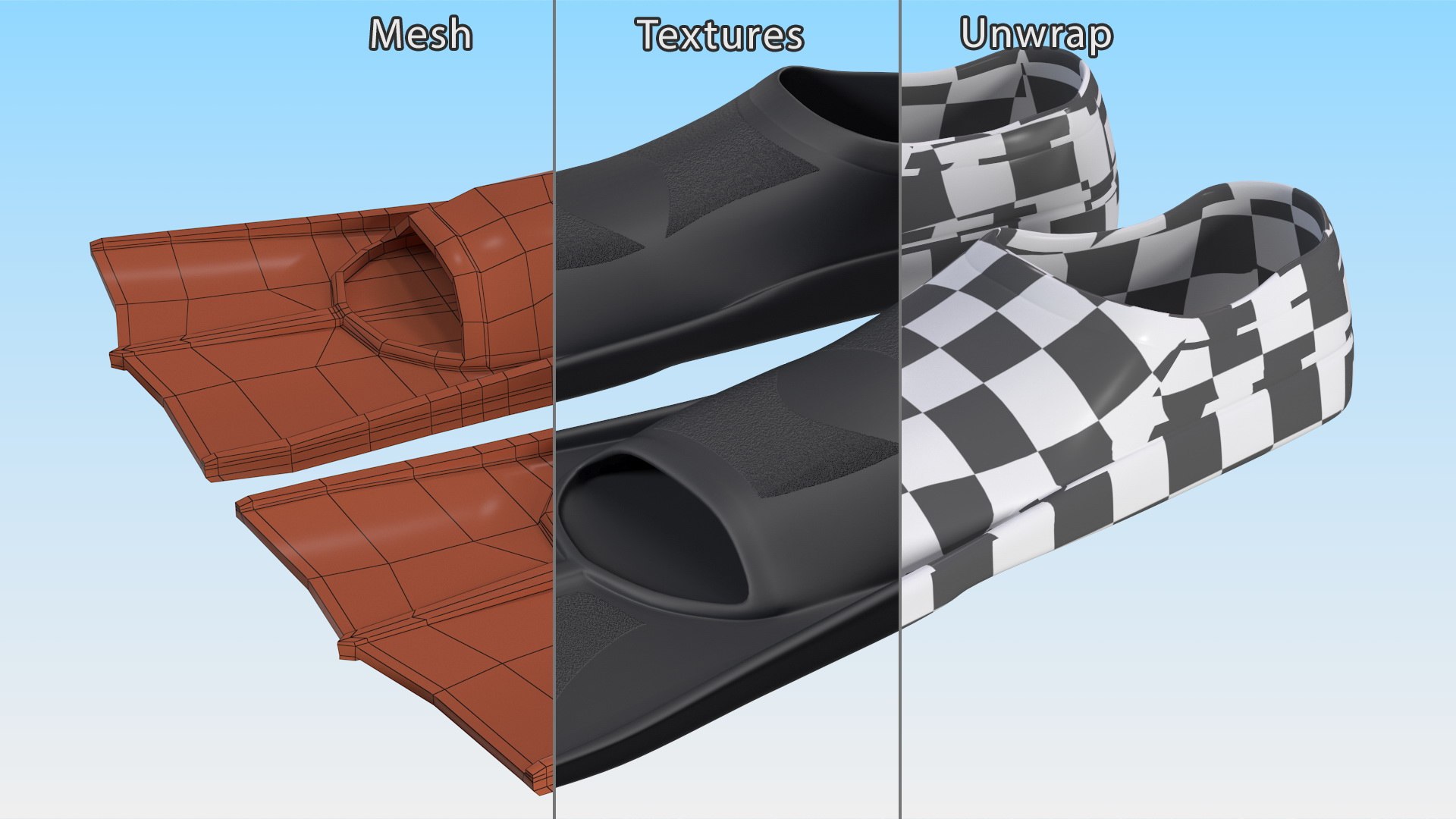 Black Silicone Training Fins 3D Model - TurboSquid 2137068