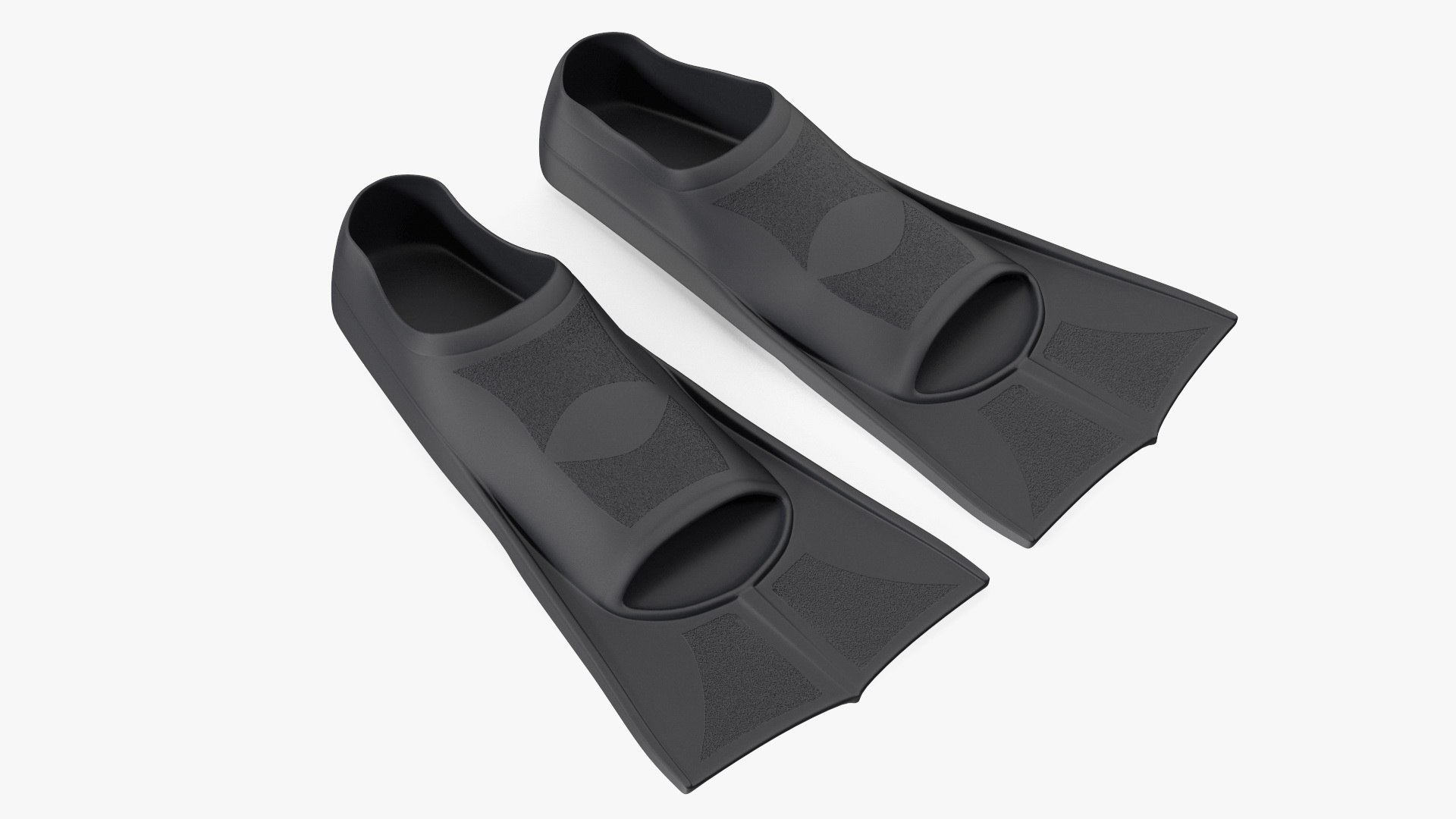 Black Silicone Training Fins 3D model preview