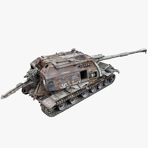 Destroyed 2S19 Msta 152 mm self-propelled howitzer M1990 Farm
