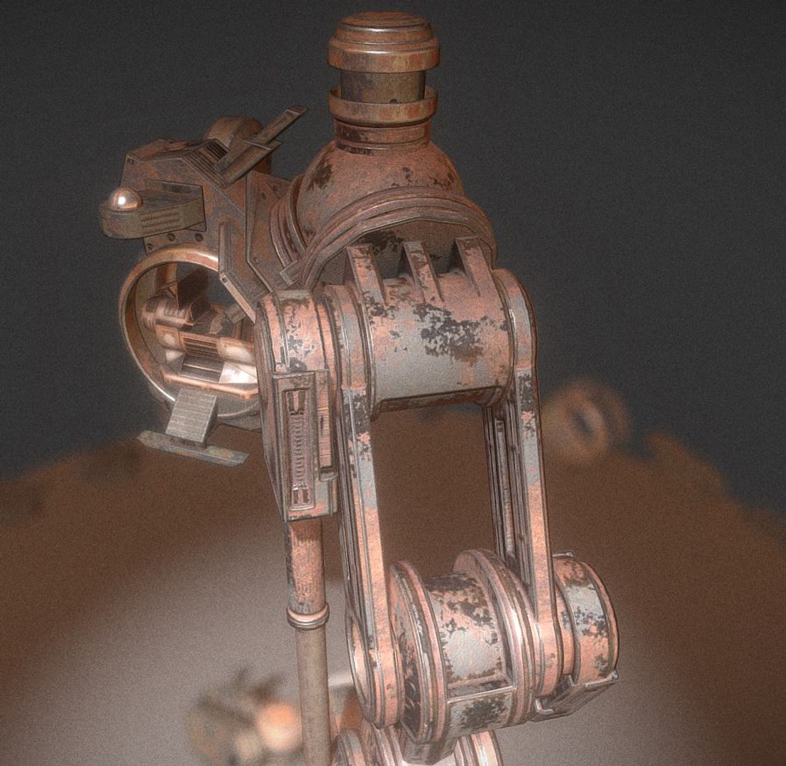 3d Walking Mech Neck Rusty Model