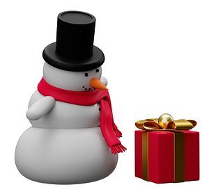 3D model snowman low-poly character