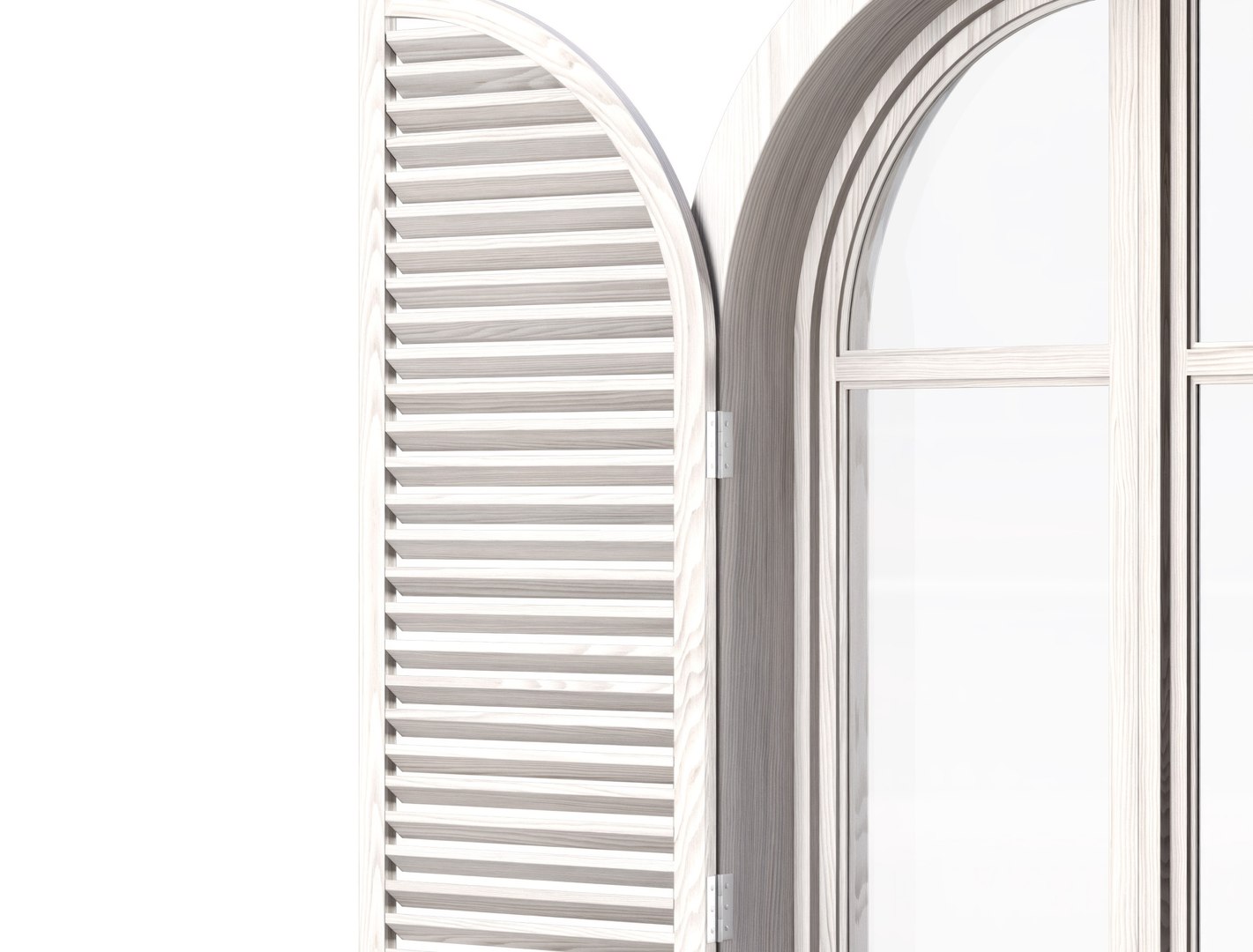 3D Wooden Arch Window With Shutters V3 Model TurboSquid 2285014