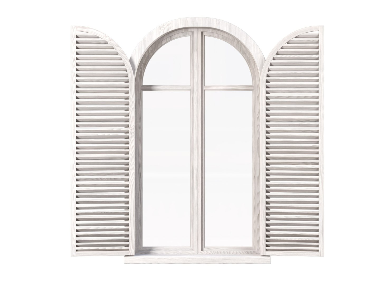 3D Wooden Arch Window With Shutters V3 Model TurboSquid 2285014