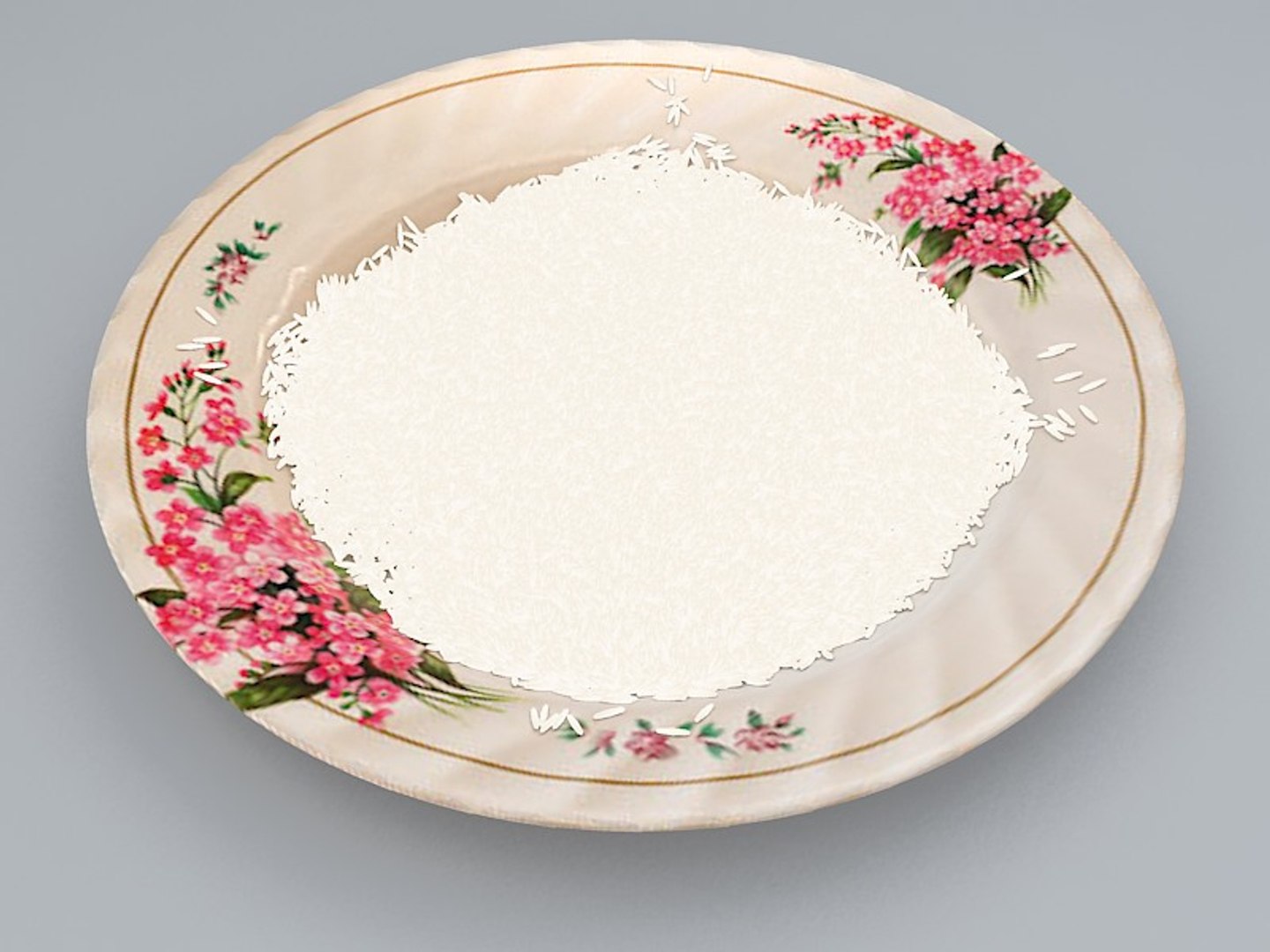 3d Dish Rice Model