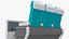 Double-Decker Aircraft Seat Structure Turquoise