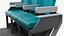 Double-Decker Aircraft Seat Structure Turquoise