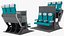 Double-Decker Aircraft Seat Structure Turquoise