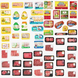 3D Beef Chicken and deli Package Collection 70 in 1