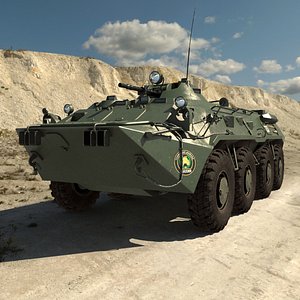 Military Armored Personnel Carrier BTR-80 3D model