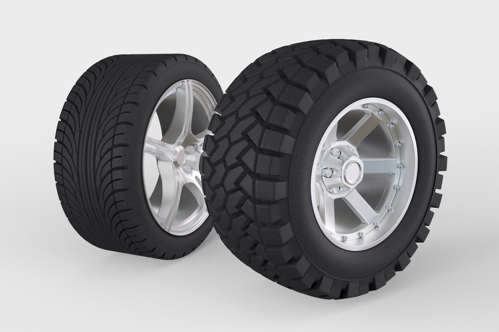 Tires Set On Off Road 3D model - TurboSquid 2169950