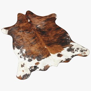 Cowhide Rug Light Brown and White