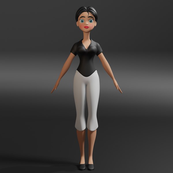 3D cartoon woman model - TurboSquid 1701924