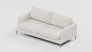 Light Neutral Sofa Rounded Arms Slender Legs