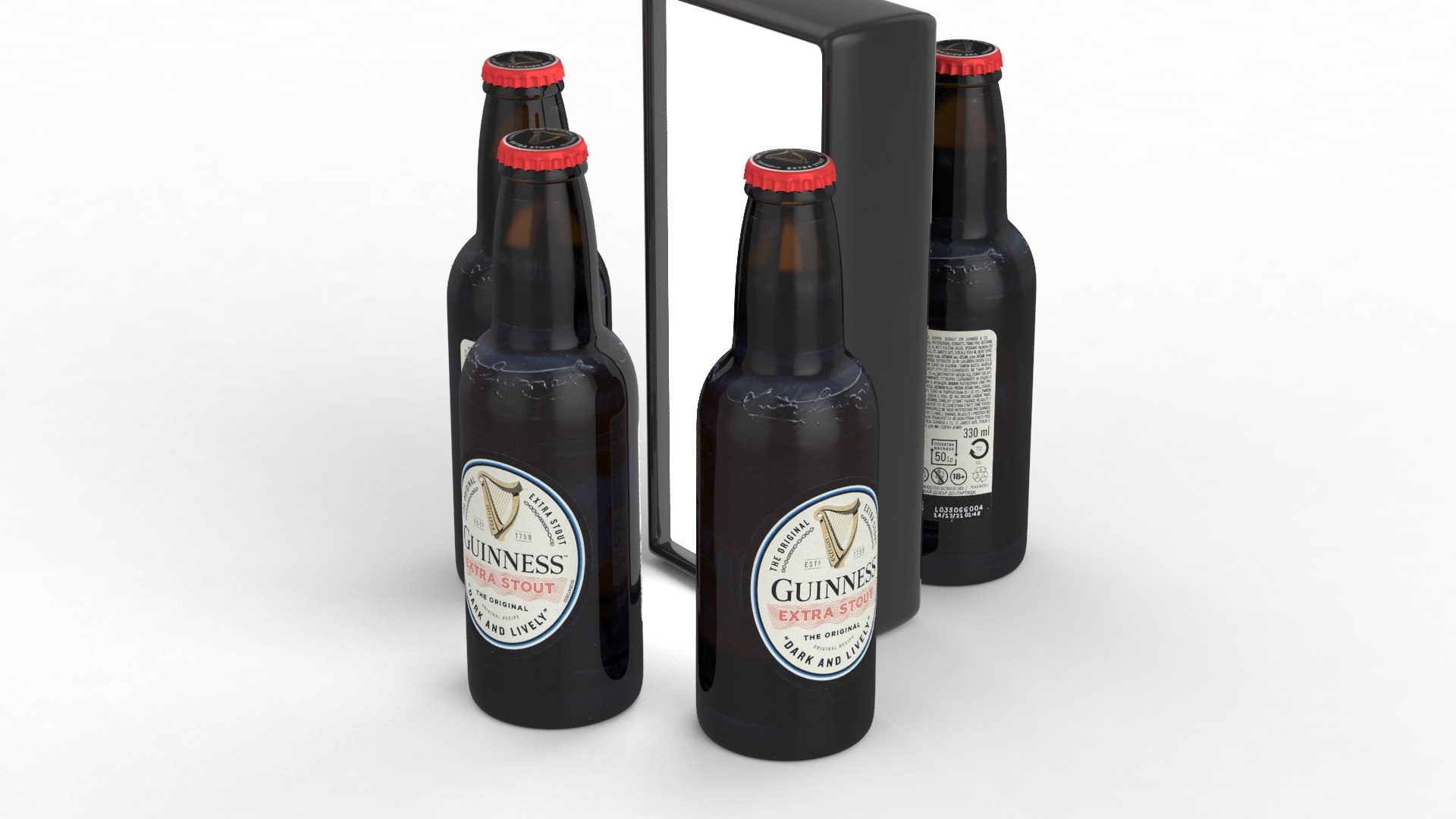 3D Model Beer Bottle Guinness Extra Stout 330ml 2021 - TurboSquid 1771329