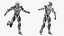 Personagem de robô de combate de ficção científica equipado
