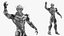 Personagem de robô de combate de ficção científica equipado