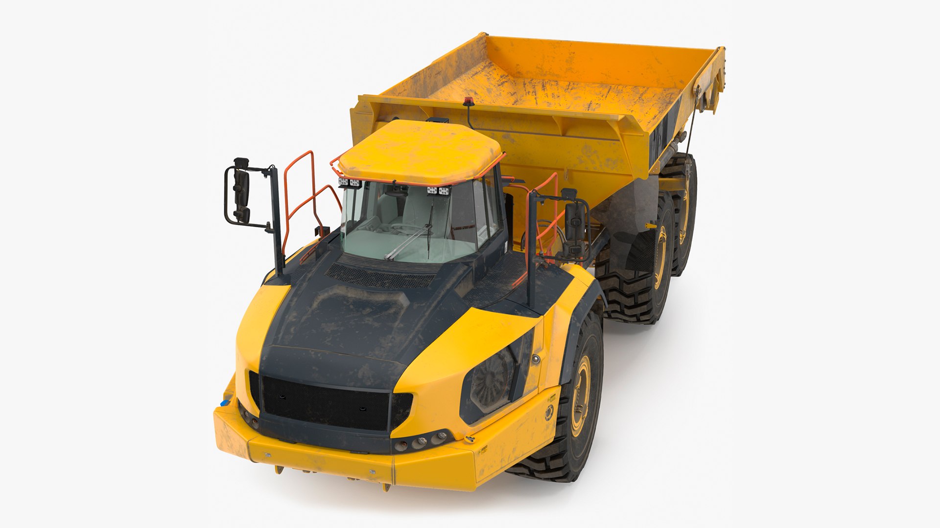 Articulated Dump Truck Dirty Rigged 3D model preview