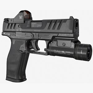 Walther PDP Fullsize with attachments 3D model
