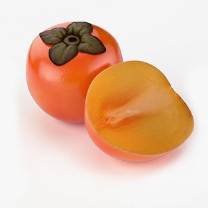 3d obj realistic persimmon fruit real