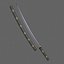 3D PBR Katana Japanese Sword Green V3