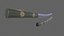 3D PBR Katana Japanese Sword Green V3