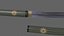 3D PBR Katana Japanese Sword Green V3