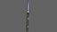 3D PBR Katana Japanese Sword Green V3