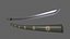 3D PBR Katana Japanese Sword Green V3