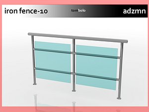 3d model iron railing fence
