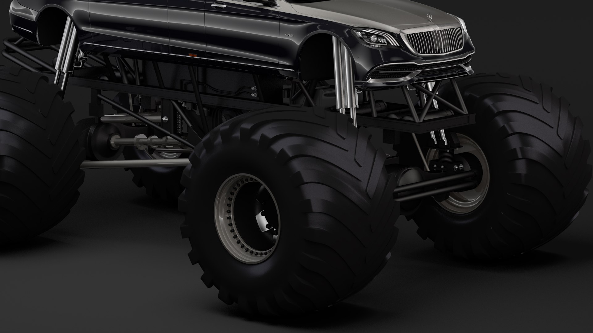 3D Monster Truck Mercedes Maybach Model - TurboSquid 1307597