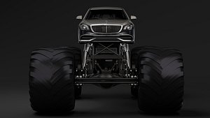 3D monster truck mercedes maybach model