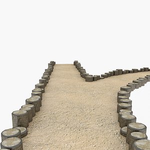 Garden Road with Stump Border 3D model