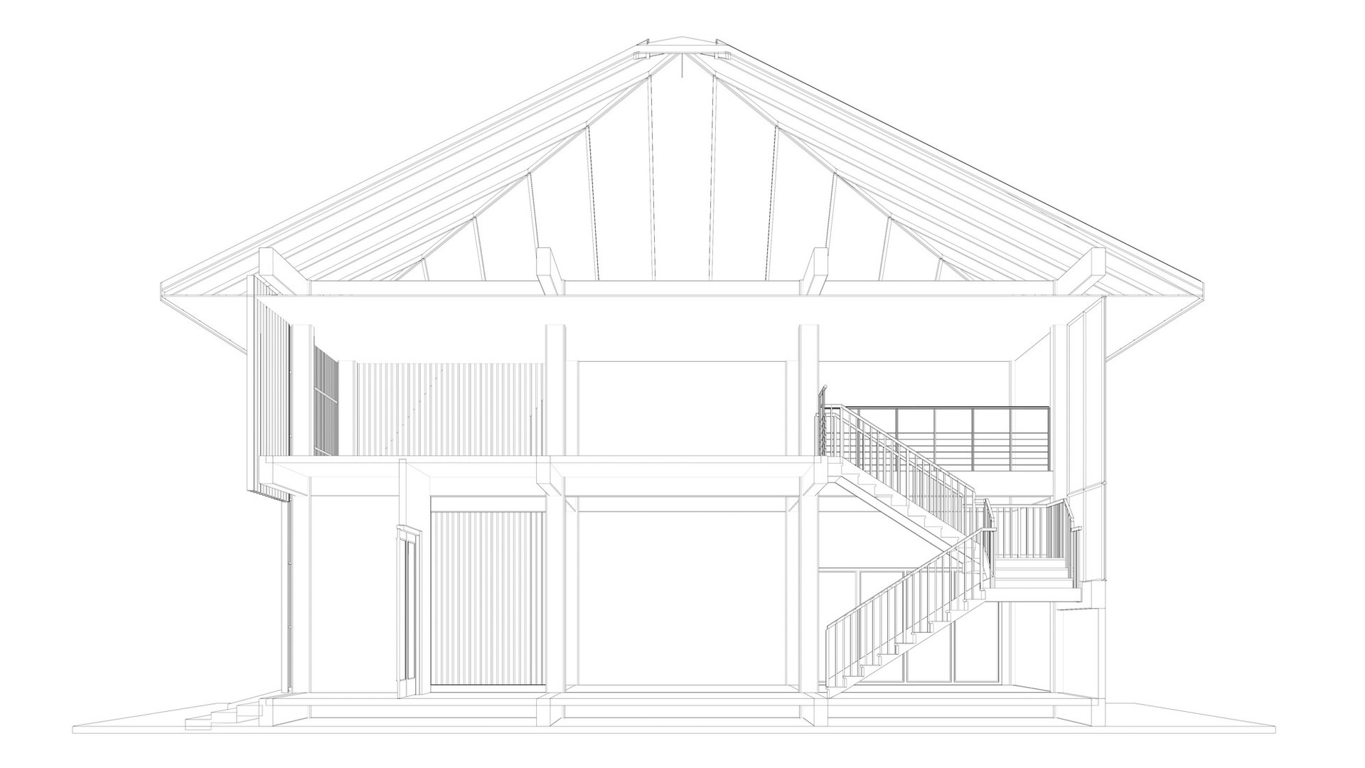 House In Section Cut 25-10 3D Model - TurboSquid 2346750
