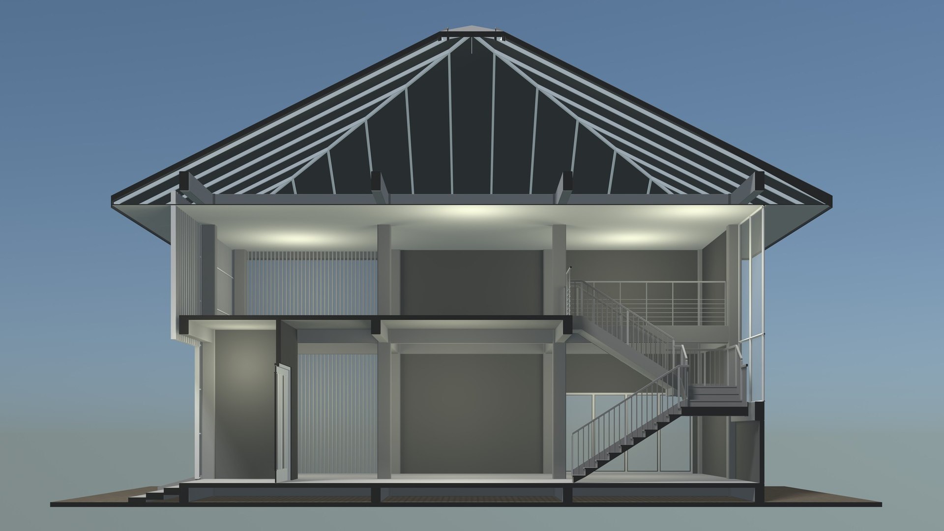 House In Section Cut 25-10 3D Model - TurboSquid 2346750