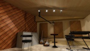 3d recording studio auditorium anecoic model