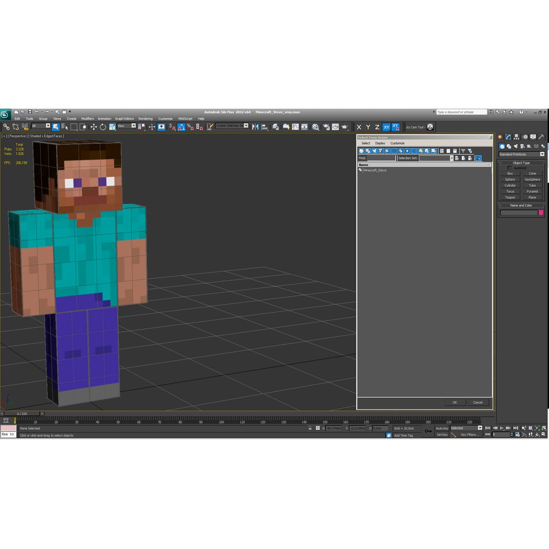 3d max minecraft steve