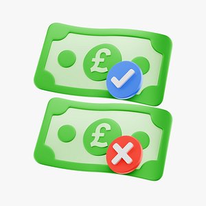 Banknote Pound Success Cancel Icon Mini Pack