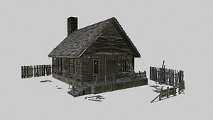 abandoned wood cabin 3D
