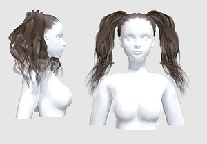 3D model Ponytails Cute Hair