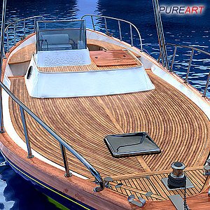 3d boat skydome teak model