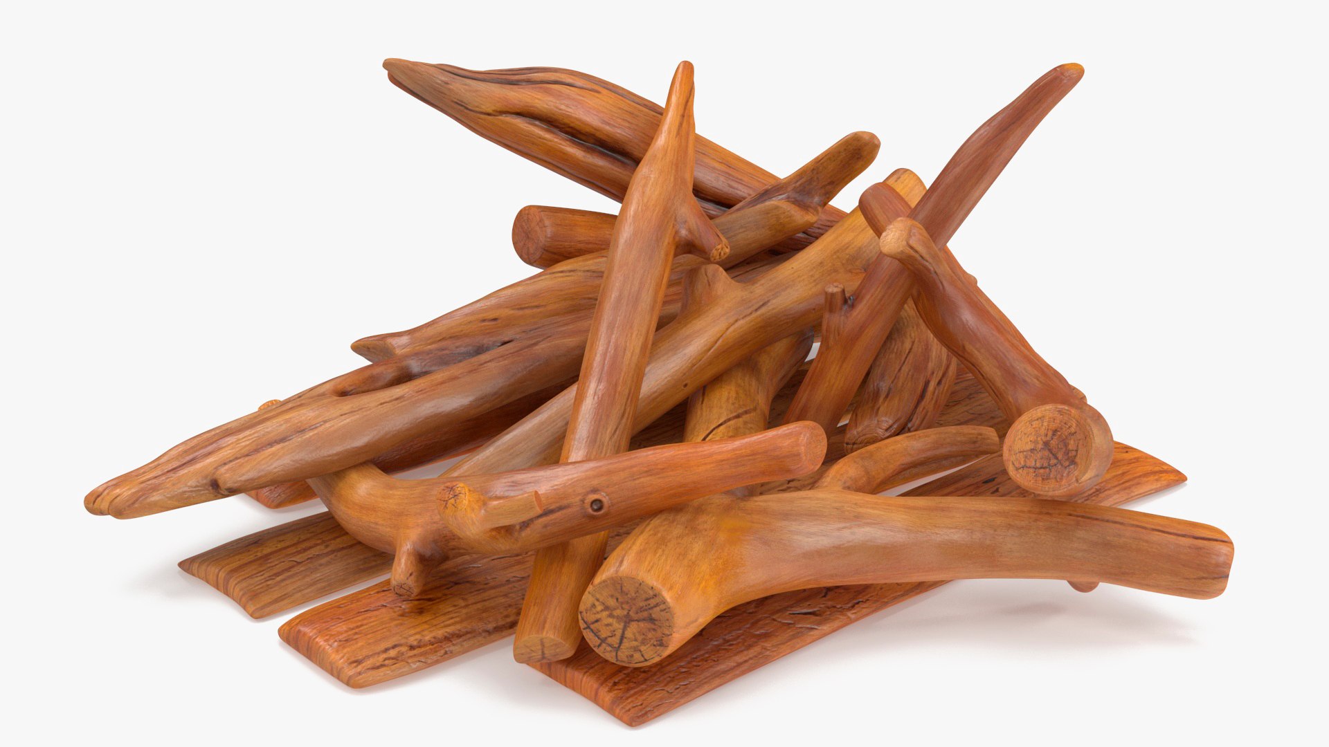 Stack of Varnished Logs 3D model preview