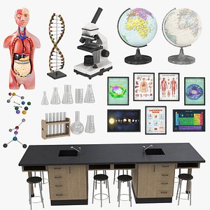 Lab Equipment Collection 8 in 1 3D