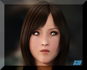 3d model woman iphone headphones
