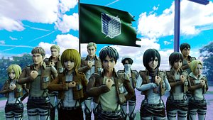 All Attack on Titan Characters - Rigged and textered 3D