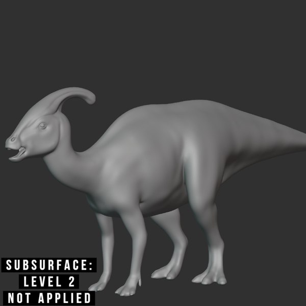Parasaurolophus Basemesh Low Poly 3D model