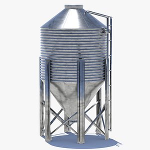 3d chicken silo feed model