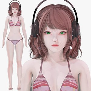 Bikini 0012 - UE5 - Unity - Blender - Animated - Realistic Female Character 3D model