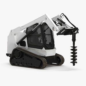 3D Compact Tracked Loader with Auger