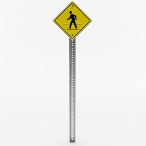 pedestrian crossing sign 3D model